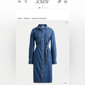 J Crew denim dress with belt. Worn by Meghan Markle! Excellent condition